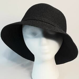 Betmar New York Womens Kettle Brim Paper Sun Hat Off-Black Large Size